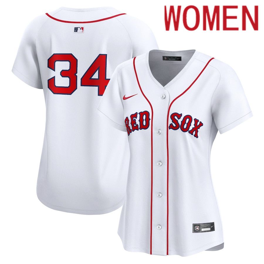 Women Boston Red Sox #34 David Ortiz Nike White Home Limited Player MLB Jersey